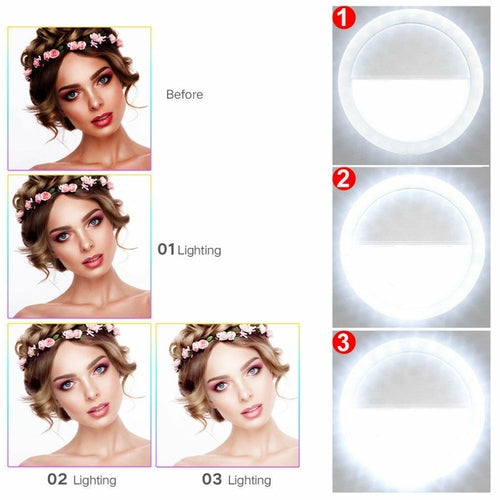 Portable Selfie Ring Clip On for Mobile Phone (works on all phones )