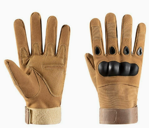 Tactical Full-Finger Gloves for Men, Softshell Protective Palm Pads,