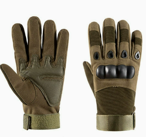Tactical Full-Finger Gloves for Men, Softshell Protective Palm Pads,